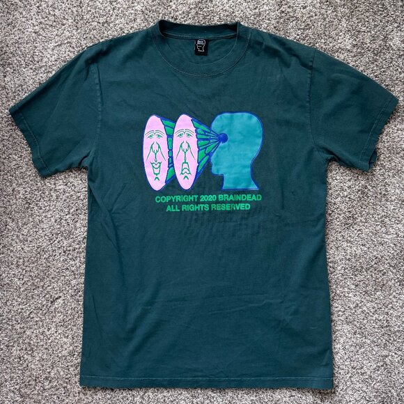 Brain Dead Brain Vision Forest Green T-shirt, Size S (unisex) - Picture 7 of 7